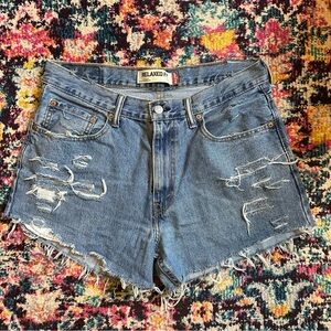 Levi’s Relaxed Fit 550 Hand Done Cutoff Distressed Jean Shorts Womens 12